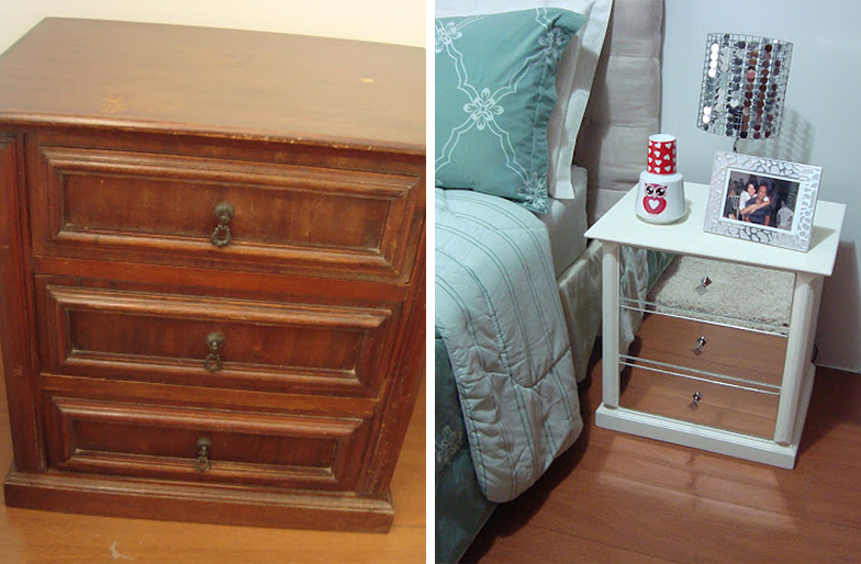 reformar móveis antigos criado-mudo reformado