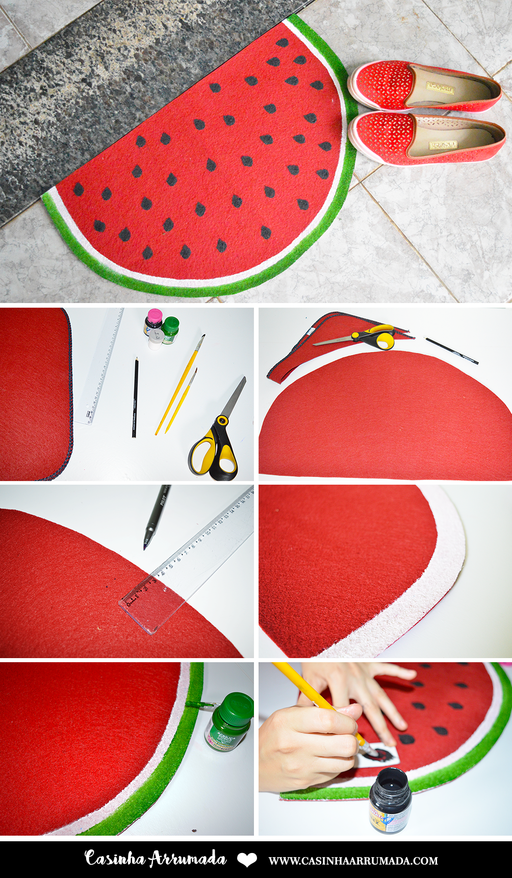 DIY: Tapete Fruta - Melancia