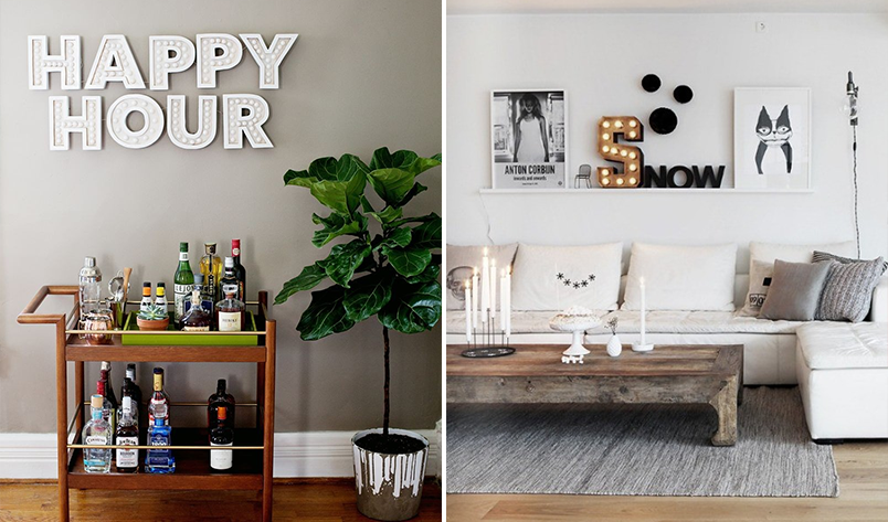 Letras luminosas na decoração 2