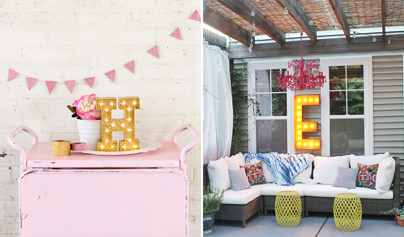 Letras luminosas na decoração 4