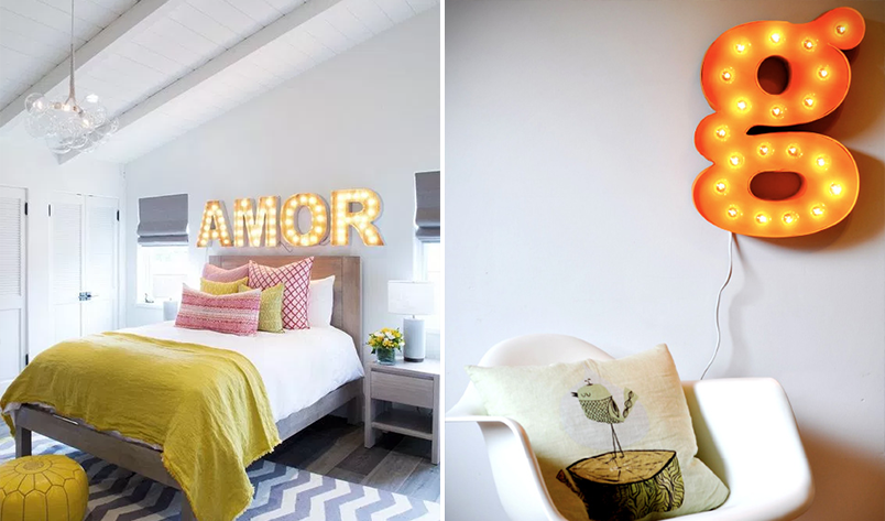 Letras luminosas na decoração 5