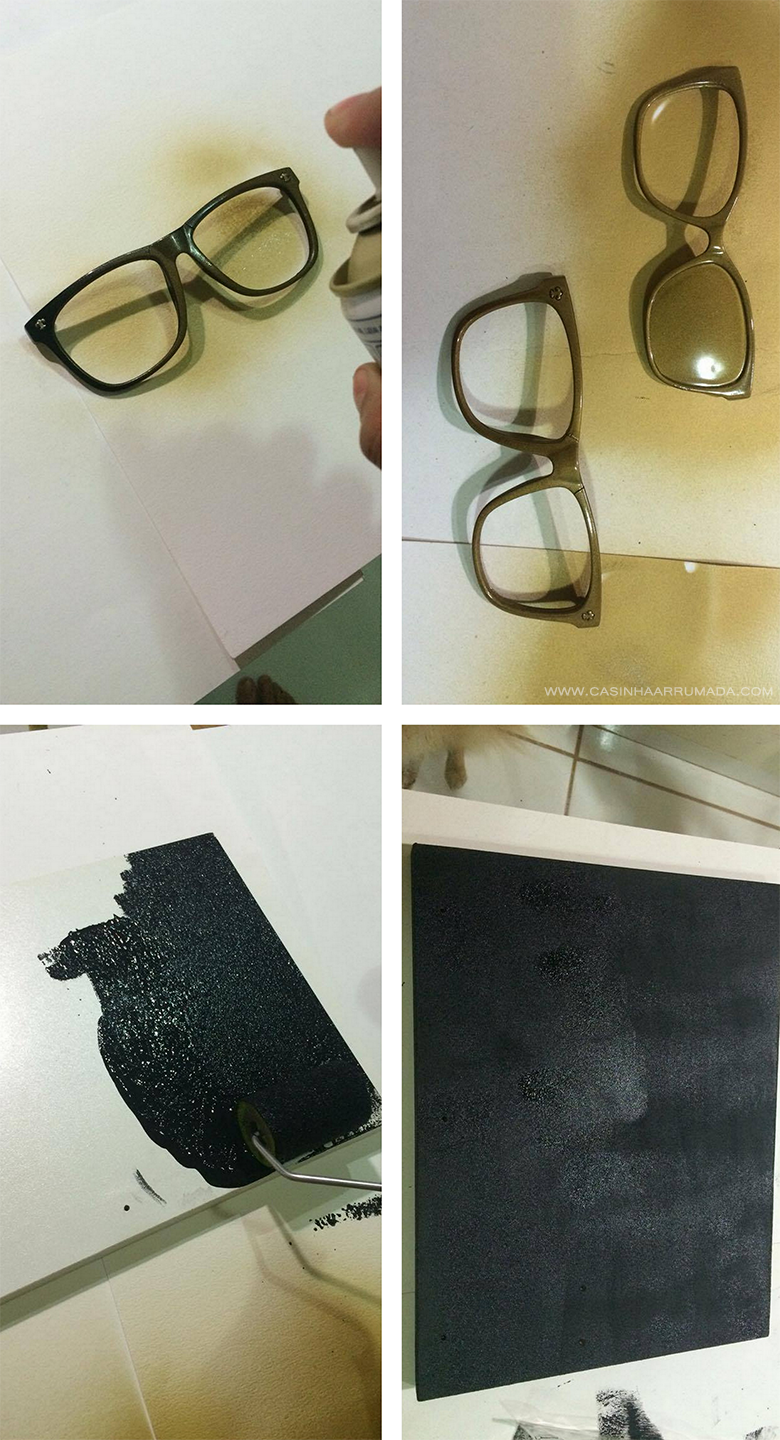 DIY Quadrinho personalizado com armações de óculos antigos 3