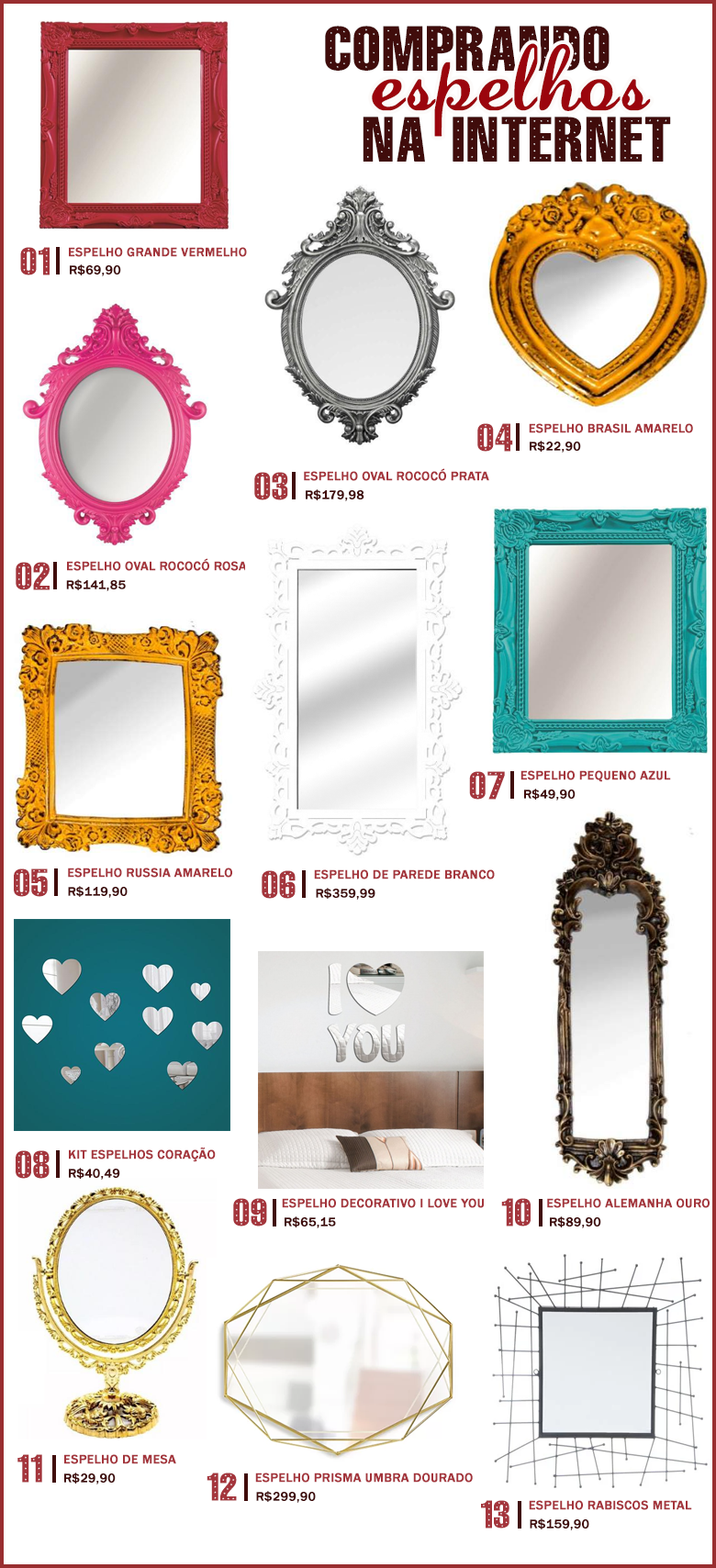 Onde comprar: espelhos lindos e diferentes