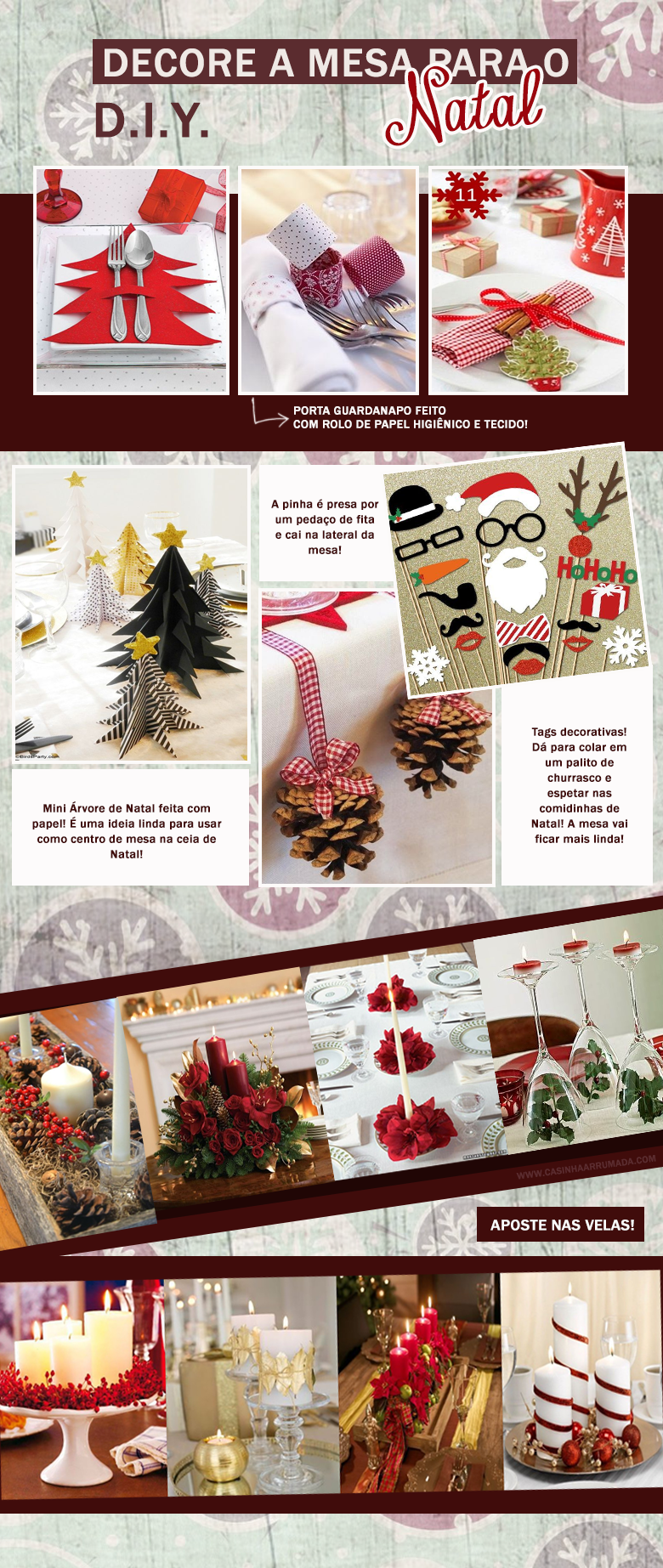 25 ideias e inspirações para decorar a mesa para o Natal - Casinha Arrumada